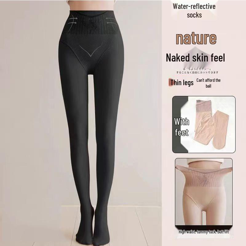 

Колготки с высокой талией, утягивающие живот, на флисовой подкладке, для похудения - Эффект телесного тепла 80g Spring/Autumn 20~30°C