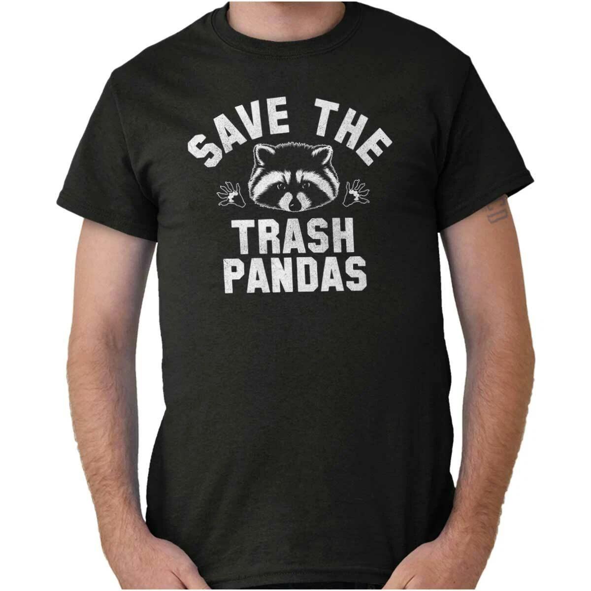 Save The Trash Pandas Adorable Raccoon Gift Womens or Mens Crewneck T Shirt Tee M