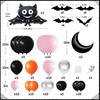 Halloween Latex Balloon Arch Set, Ghost Day Flag Banner Scene Arrangement Aluminum Foil Balloon