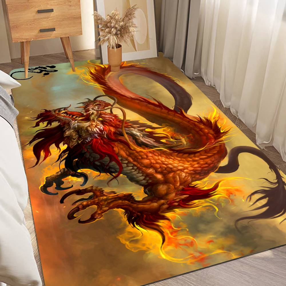 Chinese Dragon Gaming Accessories Floor Mat Rectangle Anti-slip Home Soft Badmat Front Door Indoor Outdoor Mat Welcome Doormat