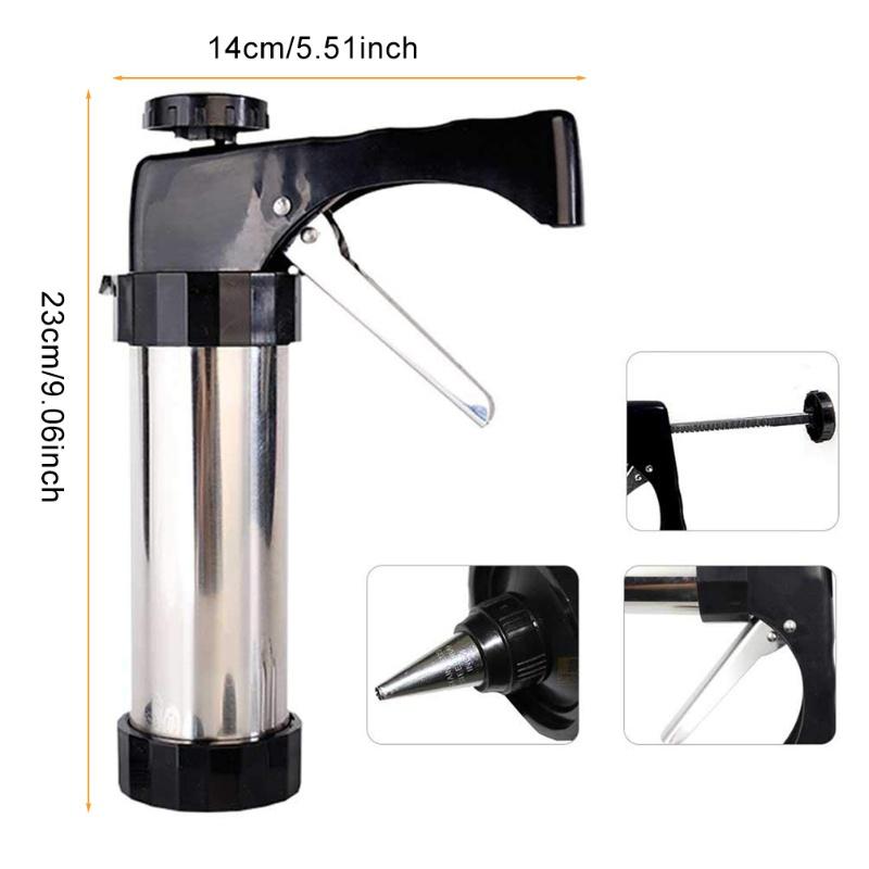 Press Gun Kit Stainless Steel Biscuit Press Gun Set With 13 Discs And 7 Icing Tips