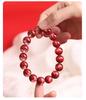 Lingxi Cinnabar & Mineral Crystal Bead Bracelet - Red Treasure Pot Design