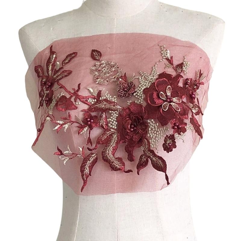 Embroidered Sequins Flower Applique Patches for Clothing Bags Handcraft Decoration Polyester Materials