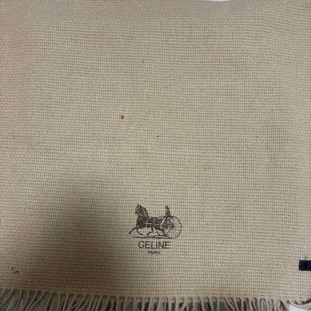 Used CELINE Celine Horse Carriage Logo Shawl (Reason for Discount)