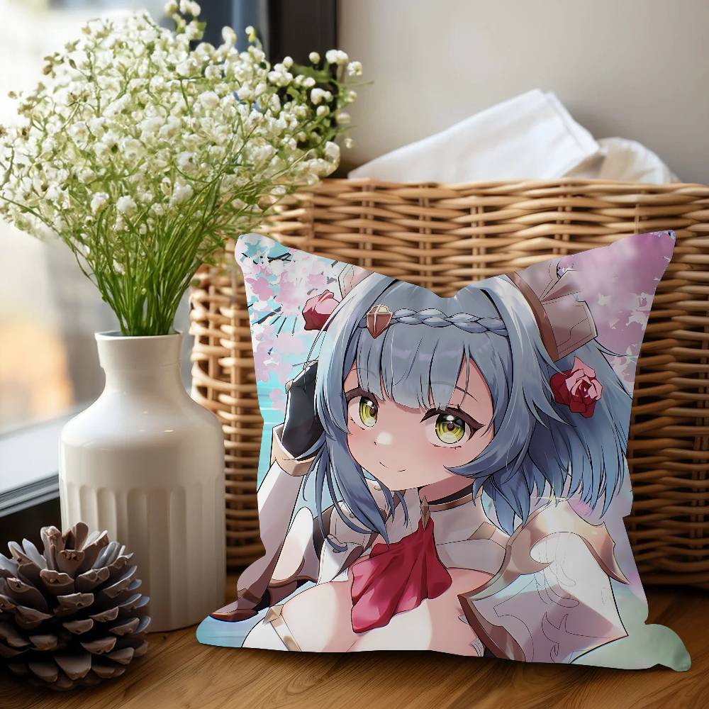 Genshin Impact N-Noelle Cushion Cover Car Throw Pillow Case For Sofa Car Christmas Gift 40x40cm 45x45cm