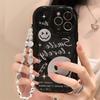 IPhone 16 Pro კრემისფერი ნიმუში სილიკონის ქეისი სამაჯურით - თავსებადი მოდელებთან 6-8, 12, 14 და 15