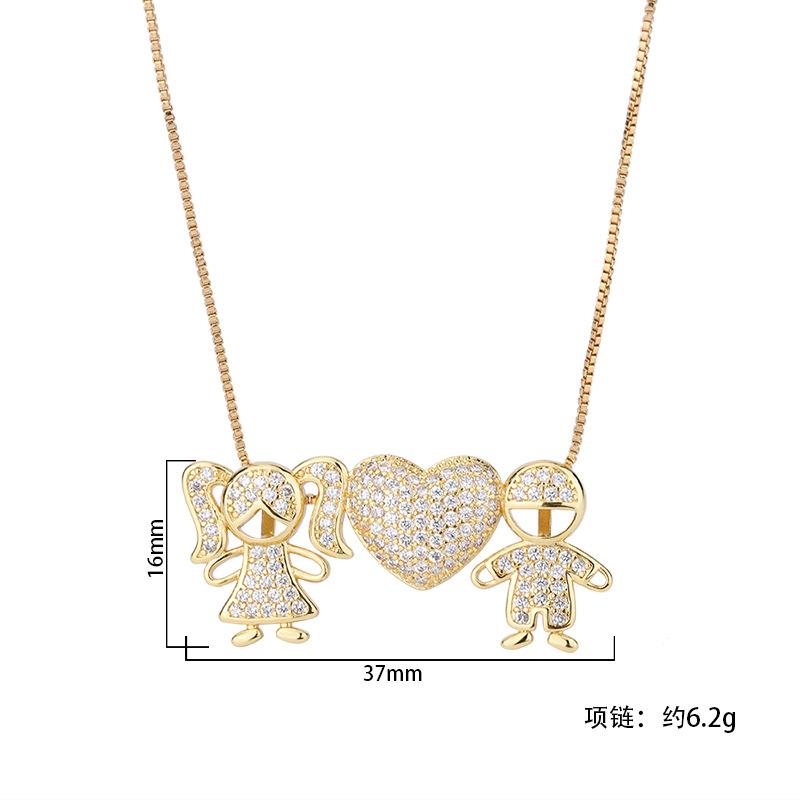 Necklace Women'S Creative Micro-Set Zircon Boys And Girls Pendant, Elegant Love Necklace Couple Gifts
