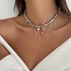 Jewelry Accessories Imitation Pearl Choker Necklace Stacking Tassel Pendant Women Wrap Necklaces