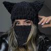 Winter Hat Cartoon Knitting Hat Cute Animal Ear Cosplay Hat Outdoor Sport Hat Woolen Caps Windproof Headwear Balaclava
