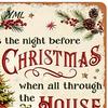 Indoor Outdoor Festive Wall Art Christmas Wood Sign, Vintage Santa's Sleigh Parking Only 2D Retro Wooden Seasonal Ornament Rustic Farmhouse