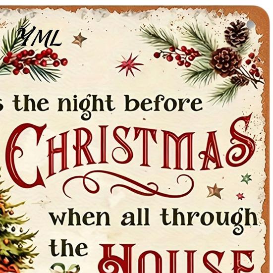 Indoor Outdoor Festive Wall Art Christmas Wood Sign, Vintage Santa's Sleigh Parking Only 2D Retro Wooden Seasonal Ornament Rustic Farmhouse