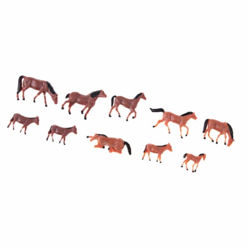 10pcs 1/87 Scale Painted Horse Miniature Figures for HO Gauge Building DIY Crafts and Architectural Models, Dioramas