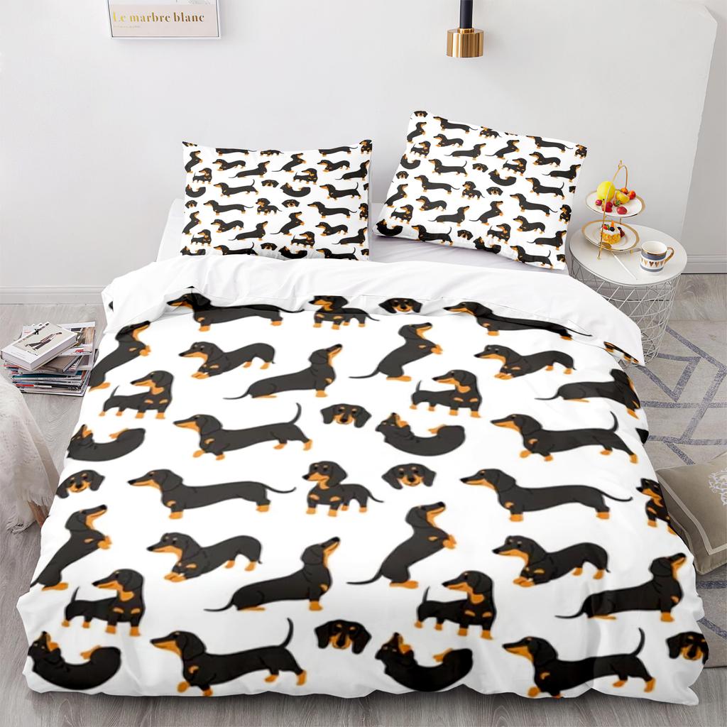 Cartoon Dog Animals Duvet Cover King Queen Size Lovely Pet Puppy Bedding Set For Kids Boys Girls Wildlife Polyester Quilt Cover