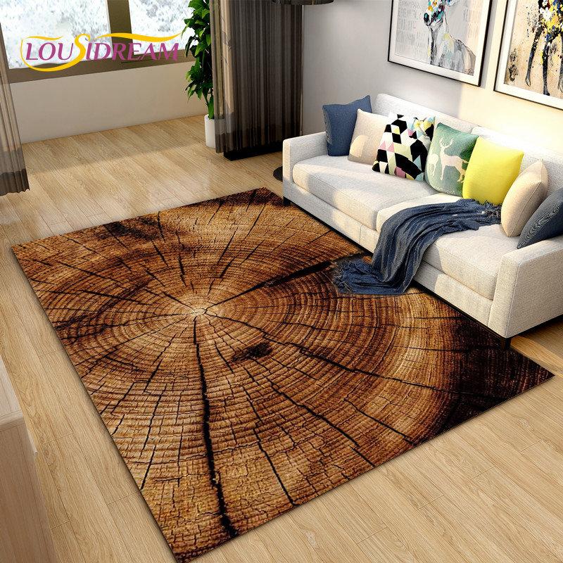 3D Wood Grain Area Rug,Carpet Rug for Living Bedroom Sofa Doormat Decoration,Kitchen Hallway Balcony Kid Play Non-slip Floor Mat
