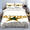 Dallas Stars Green and Gold Logo Design Print Bedding Set Duvet Cover Pillowcases (1* Duvet Cover 2* Pillowcases Do Not Include Comforter)