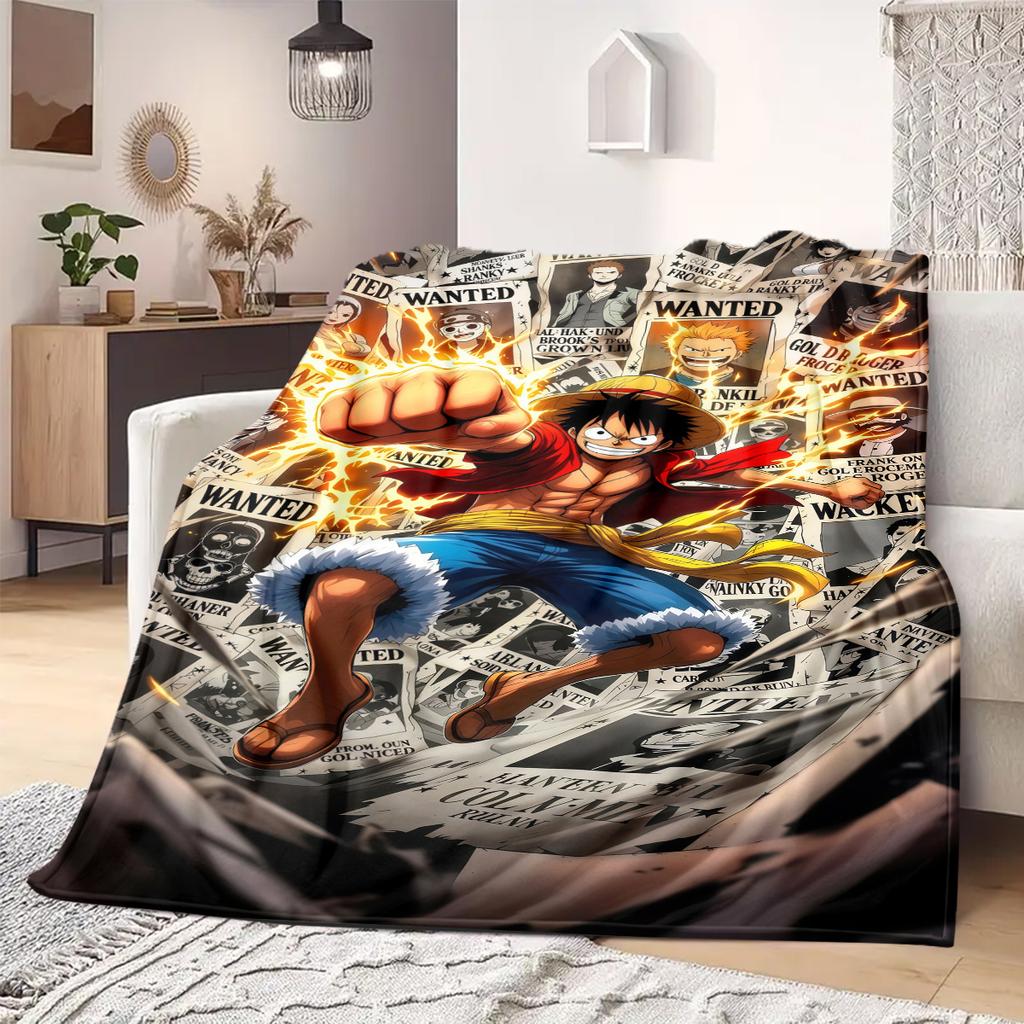 Luffy D Print Blanket Warm Comfortable Flannel Blanket Suitable for Bedrooms,Sofas, Beds,Chairs,Travel -QIAO41