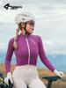 Lampaida Women's Vintage Style Fleece Cycling Jersey Long Sleeve Set - Frost Shadow Design