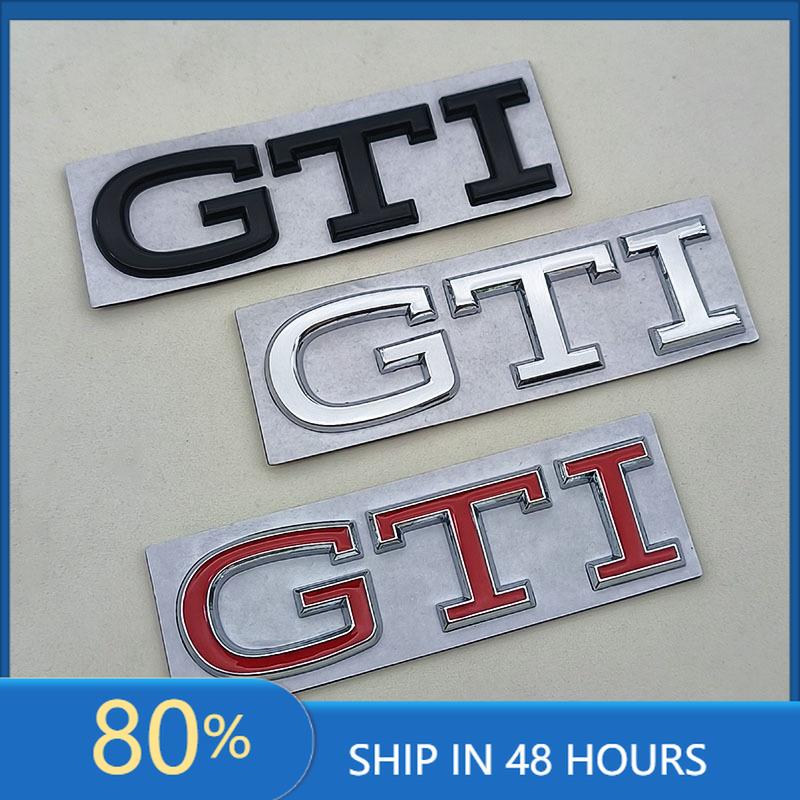BSK1 Per VOLKSWAGEN VW GTI Nuovo Logo 3D in Metallo Cromato Nero Rosso Lettere Emblema GTI Adesivi Badge Posteriore del Bagagliaio Auto Per Volkswagen VW Golf in2