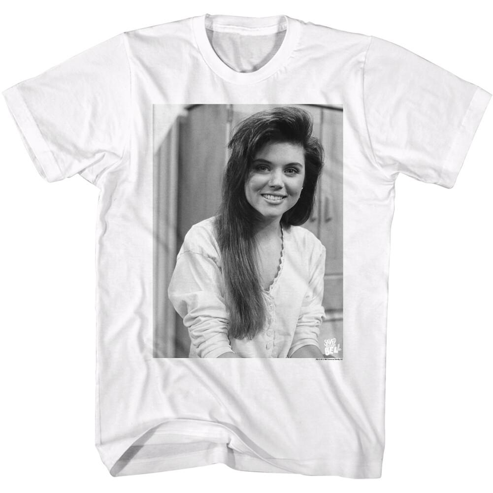 Saved By The Bell Kelly Kapowski Black White Photo Men T Shirt XXL