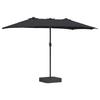 Garden Sun Umbrella Black 385 X 209 X 244 Cm Polyester