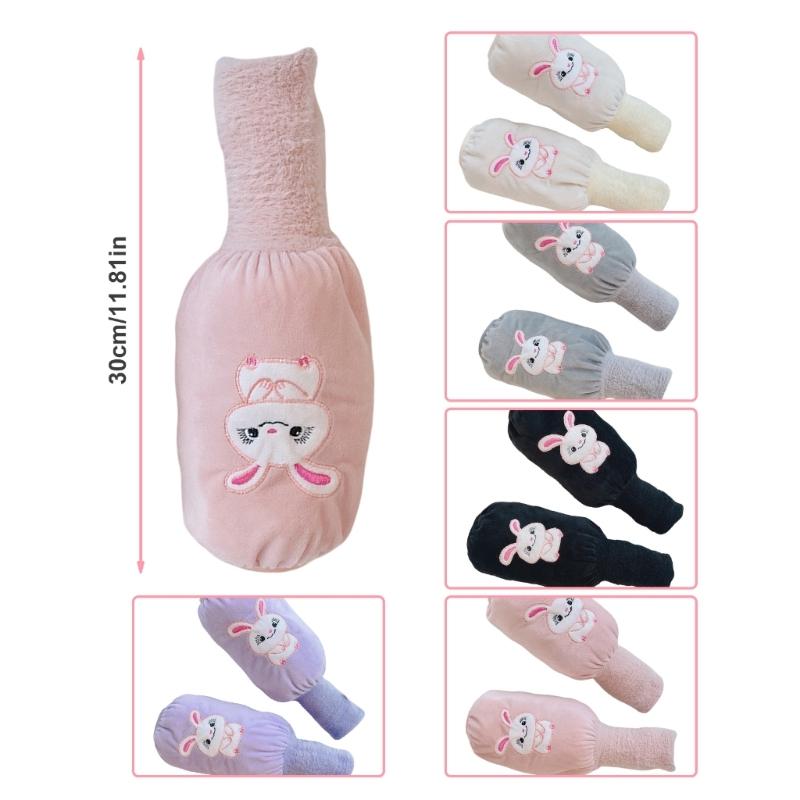Cartoon Rabbit Kids Thickened Warm Arm Sleeves Arm Gloves for Winter Wear Outdoor Activity Oversleeve for Cold Weather