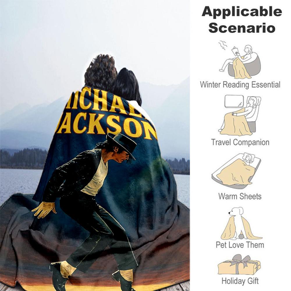 1pc Michael Jackson Outdoor Blanket Lightweight Flannel, Soft & Warm, All-Season Use for Sofa, Outdoor, Camping, Living Room, Office078