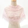 Sun Protection Sunscreen Triangle Scarf Floral Lace Hollow Out Silk Hijab Tassel Shawls Scarves