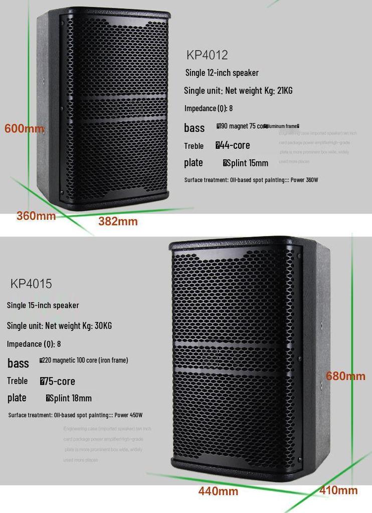 Ying Xian Dan Professional Wall-Mounted Speaker for Conference Rooms, KTV, Dance, School, or Hotel (8/10/12/15 Inch).
