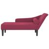 VidaXL Chaise longue avec coussins rouge bordeaux velours, canapé rembourré, canapé pour chambre à coucher, canapé à 2 4007592