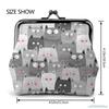 Cute Cartoon Cats Women's Leather Coin Purse Small Change Pouch with Kiss-Lock Clasp Closure Buckle Wallet for Girl Gift