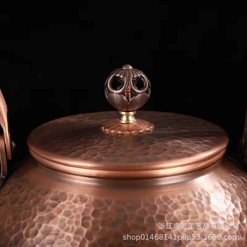 Handcrafted Hammered Copper Teapot Water Boiling Tea Brewing Pot