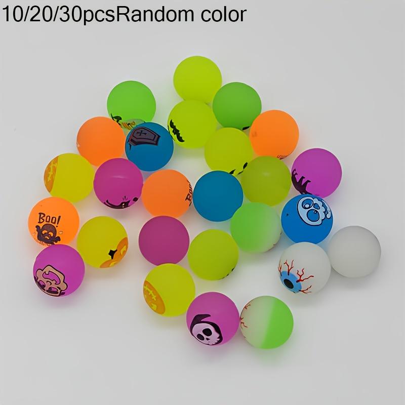 10PCS Halloween Luminous Marbles - Grotesque Pumpkin and Bat Designs, Durable Rubber Party Gifts, Play Designs, Safe Play