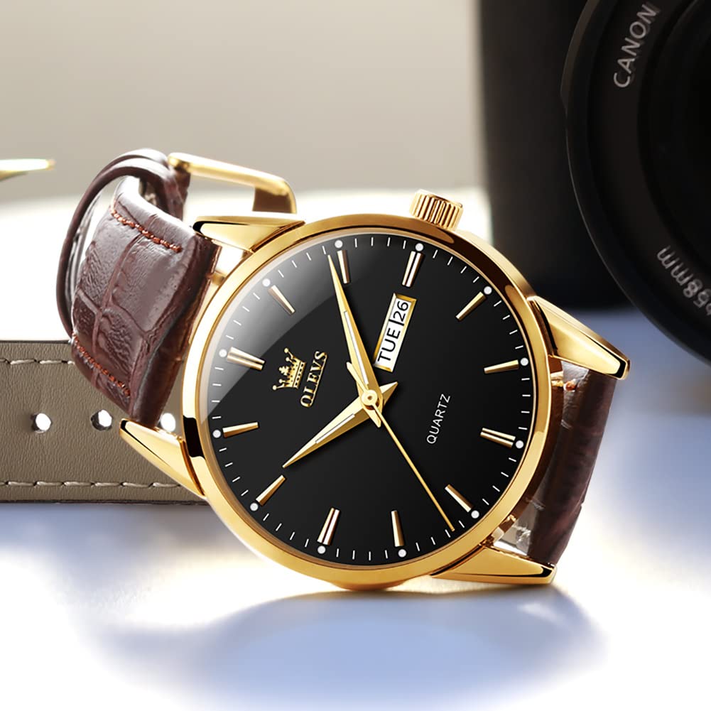 Business Leather Calendar Best Gift for Men Men's Wristwatch, Watch, Clock, Band, Stylish, Waterproof, Display, Luminous,