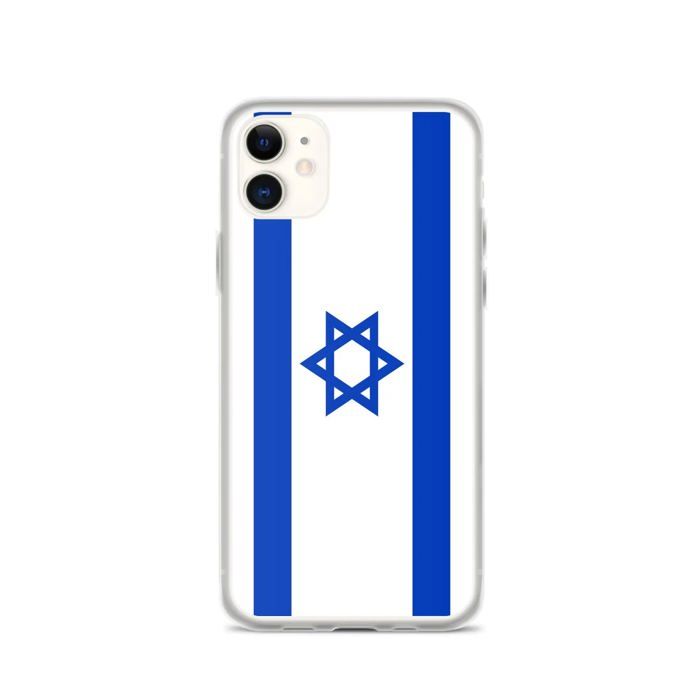 Coque Téléphone – Drapeau d'Israël – Compatible iPhone 11 – Étui Souple – Résistant et Antichoc - Silicone - Pixelforma