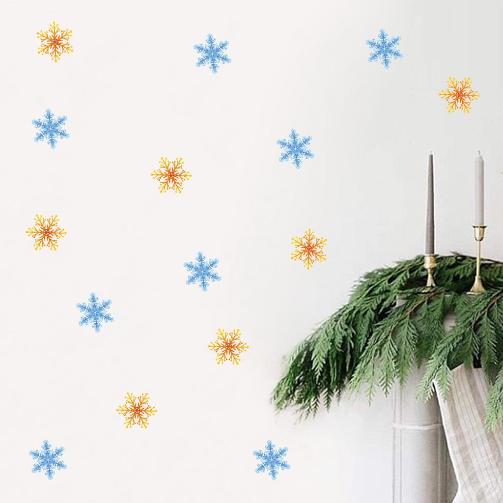 15PCS Christmas Decoration Wall Stickers Window Snowflake Decals Wall Arrangement Stickers