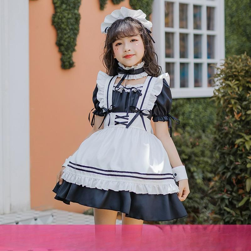 Girls Black Maid Dress Children s Clothing Lolita Maid Cute Lolita Dress Children Princess 110