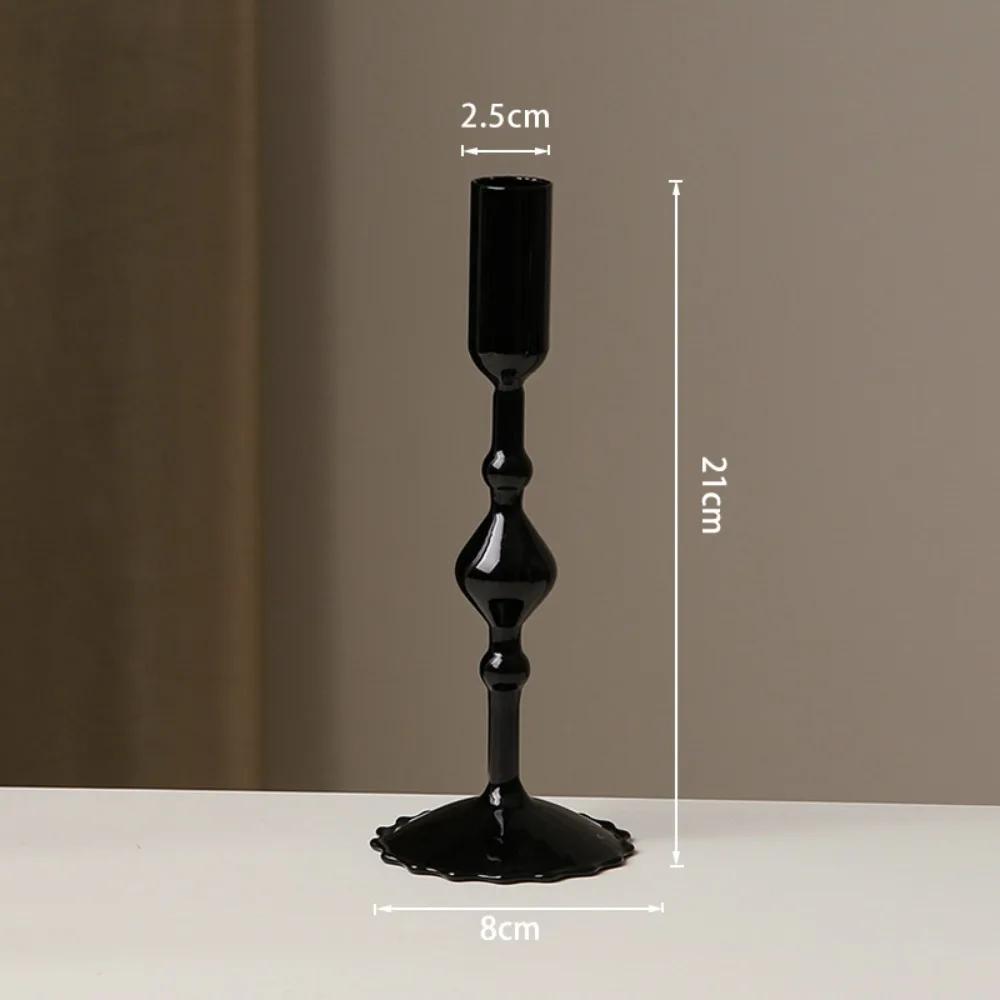 Bougeoir Vase en Verre Simple Ambiance Festival Familial Art Nordique Romantique Porte-Bougies Cónicas Mariage Fête Décoration de Maison