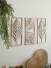 3 Stück Holz Kunst Wanddeko Boho Blatt Schild Wandakzent Rustikal Palmblatt Holz Wandbehang Skulptur Vintage Tropische Pflanze Deko