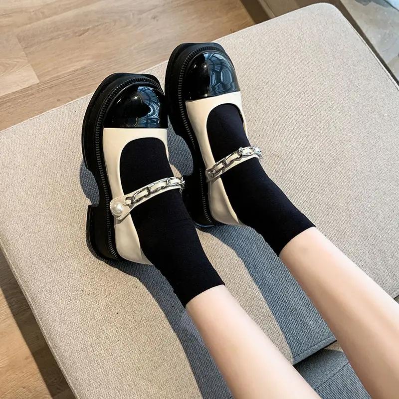 Fashion Platform Woman Pumps High Heels Japanese Style Lolita Shoes for Women Mary Jane Gothic Square Toe Loafers on Heeled Stylish 39