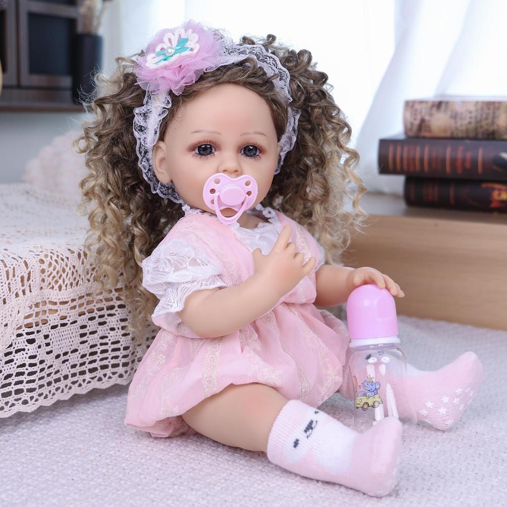 55cm Realistic Reborn Girl Doll Full Silicone Vinyl Realistic Princess Babies Dolls Kids Christmas Halloween Decoration Gifts