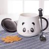 500ml Ceramic Cute Panda Mugs,Cartoon Creative Moring Mug with Lid,Milk Coffee Tea Unique Porcelain Cups Drinkware Girl Gift
