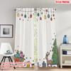 2pcs 2D Flat Printing High-Quality Christmas Curtains Christmas Ornament Star Sleigh Reindeer Digital Printed Polyester Drapes