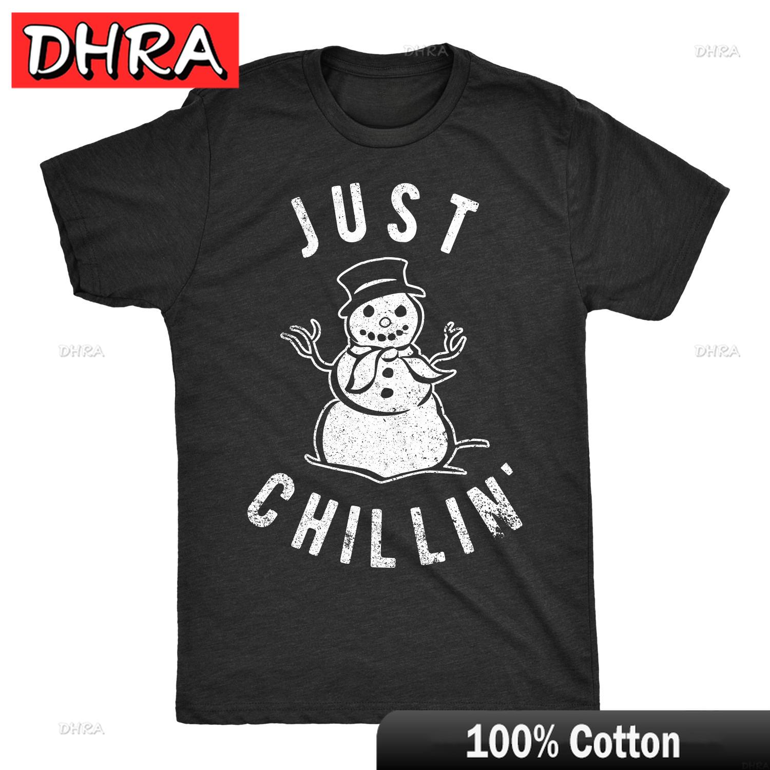 Unisexs Just Chillin SnowUnisex T Shirt Hilarious Saying Funny Christmas Novelty Guys for Travel Stylish Harajuku Graphic Tee Vintage S