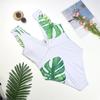 Wzburzyć Bikini Jednoczęściowy strój kąpielowy Kobiety Stroje kąpielowe Backless V-Neck Monokini Print Kostium kąpielowy