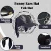 1PCS Distressed Design Baseball Caps Gothic Y2K Grunge Style Baseball Cap with Bunny Hat Chains for Men Women Fashion Decoration