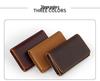 Men's Crazy Horse Leather Card Holder & Wallet - Genuine Dark Buckle, Multi-functional, Bi-fold, First Layer Cowhide