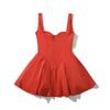 European & American Style 2025 Autumn Solid Color Slim Fit Mini Skirt with Spaghetti Straps & Waist-cinching Design