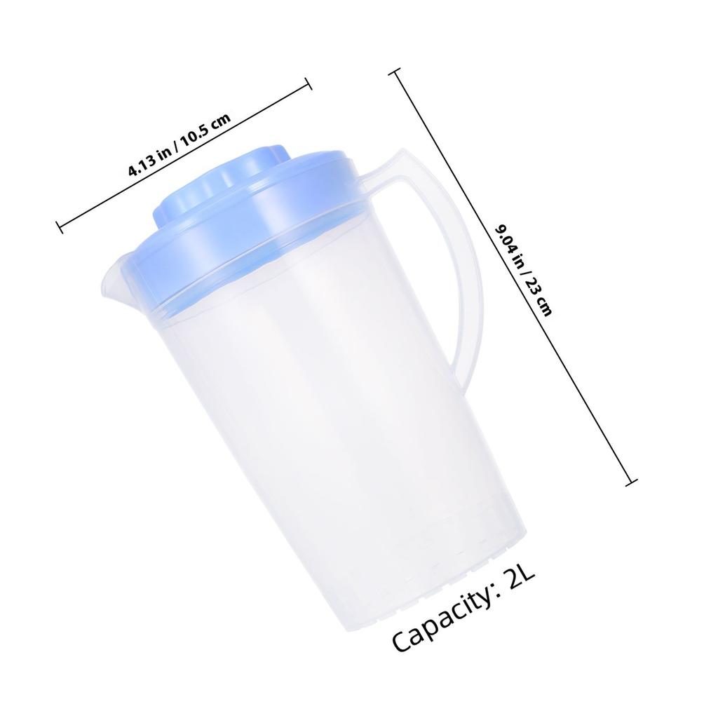 2Pcs Elegant Transparent Large Capacity Cold Water Jug Premium Plastic Pitcher for Home Beverage Juice Iced Tea Party Serving