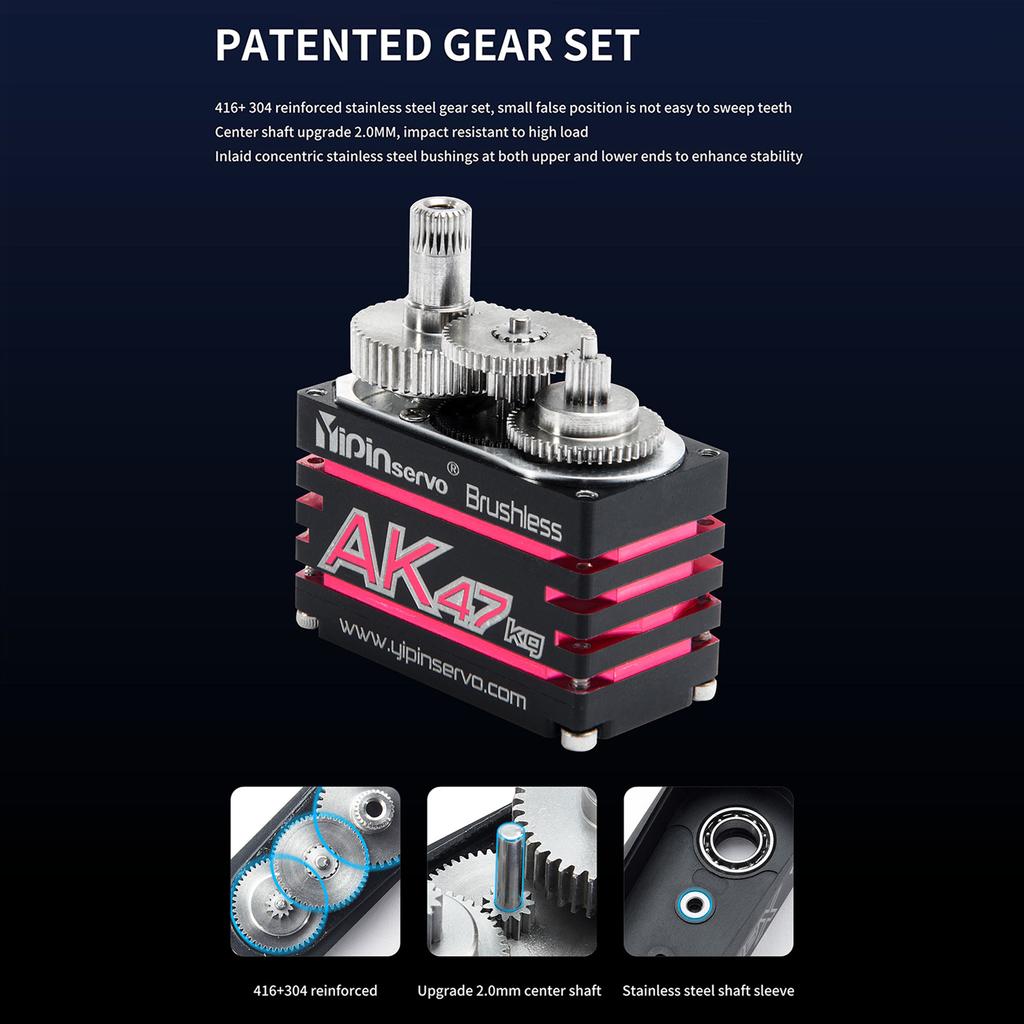 YIPINServo AK47 47KG HV 270 Degrees Magnetic Induction Waterproof Brushless Digital Servos Replacement for