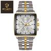 New Fashion Men Watch Luminous Waterproof Chronograph Date Man Wristwatch Square Stainless Steel Quartz Men'S Watches Reloj